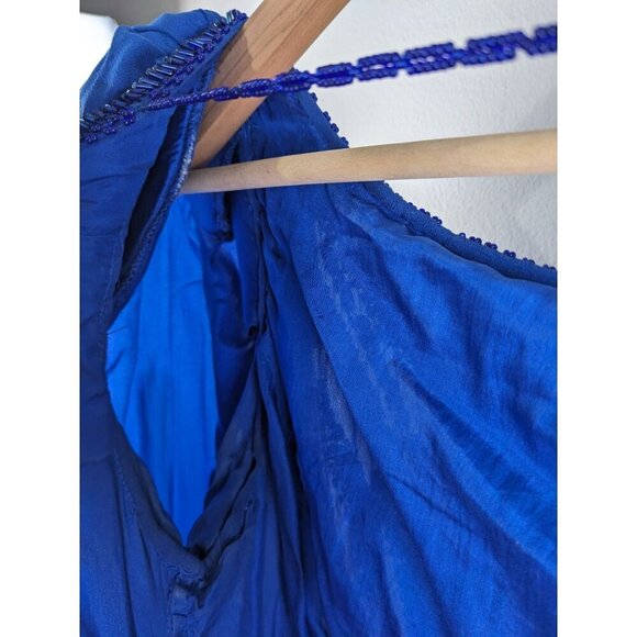Vintage Alyce Designs Blue Gown Size 10 Sequined Silk Evening Dress - Picture 7 of 11